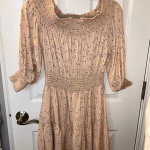 Gianni Bini Floral Long Sleeve Dress - Pink and Purple